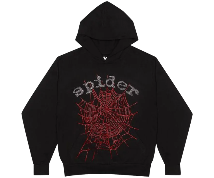 Sp5der OG Rhinestone Hoodie 'Black'