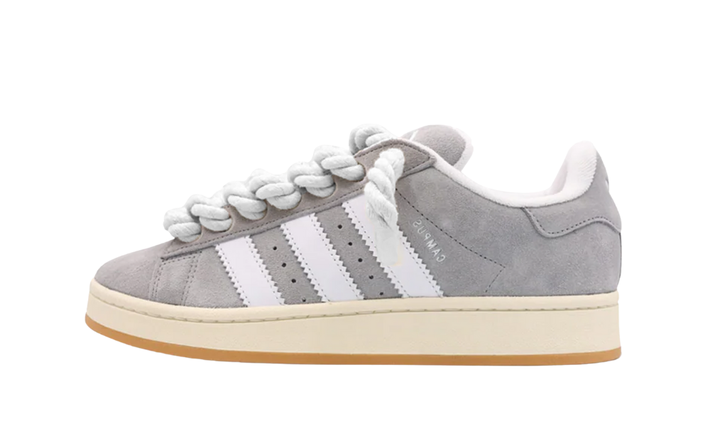 Adidas Campus 00s Gray White Chunky Rope Laces White
