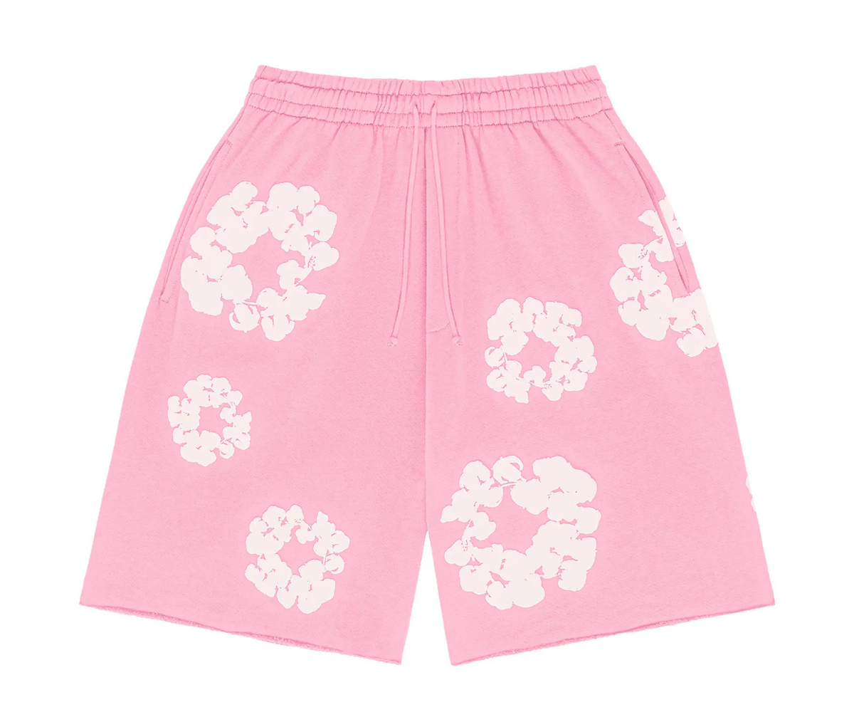Denim Tears The Cotton Wreath Shorts Pink Denim Tears The Cotton Wreath Shorts Pink