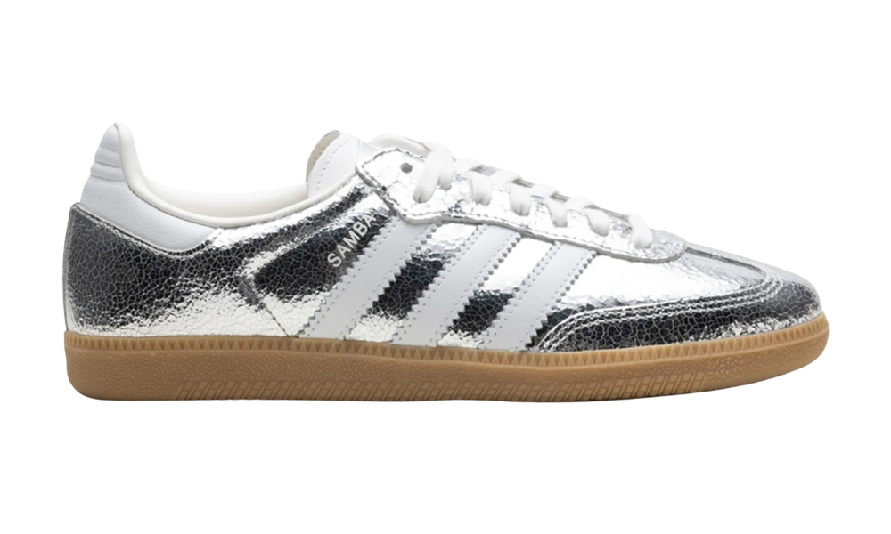 adidas Samba OG Silver Metallic Cracked Leather