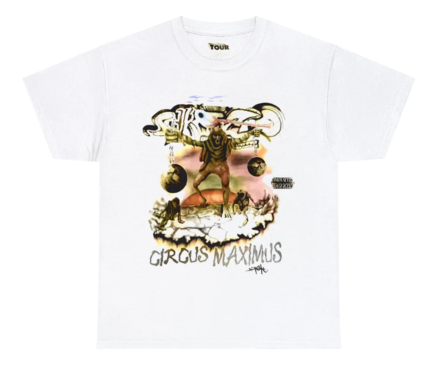 Travis Scott Utopia Tour Skitzo Circus Maximus Tee White