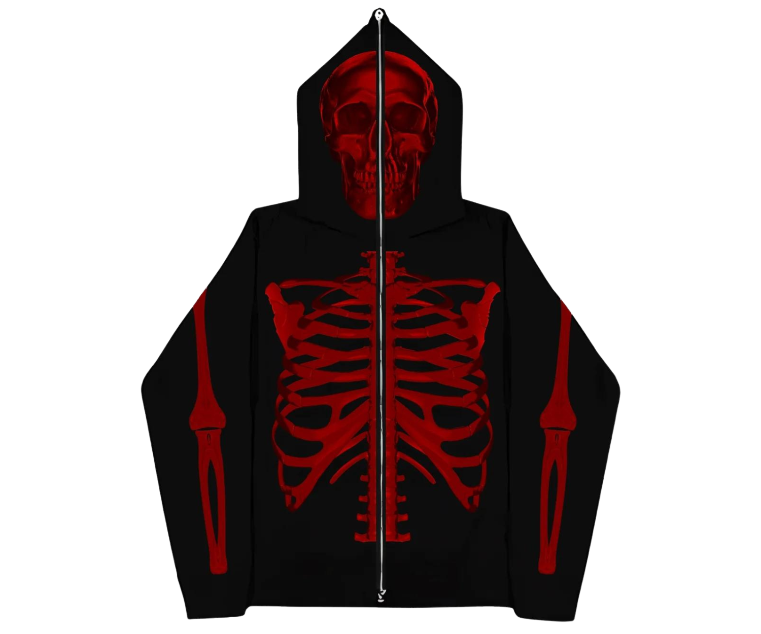 Psycho Budapest Fullzip Skeleton Hoodie 'Red'