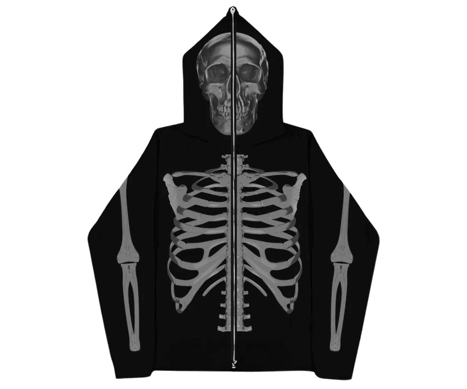 Psycho Budapest Fullzip Skeleton Hoodie 'Grey'