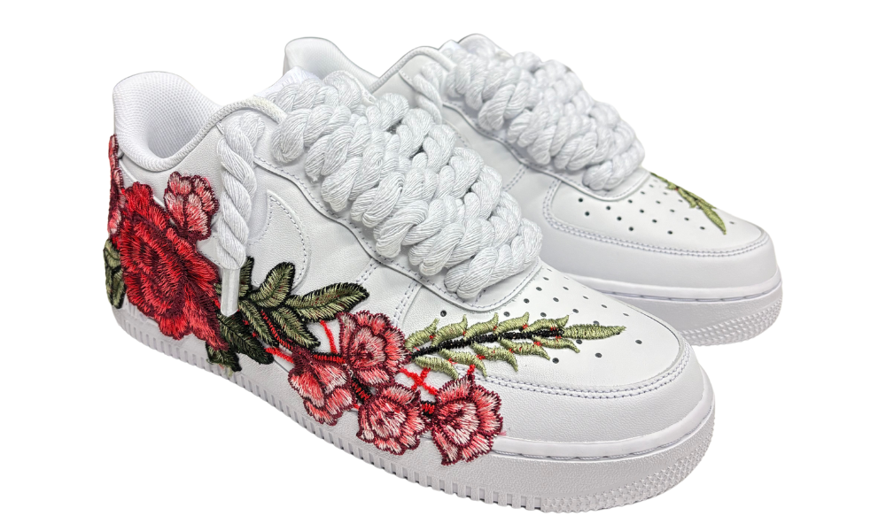 NIKE AIR FORCE 1 LOW 07 WHITE Rose Rope Laces