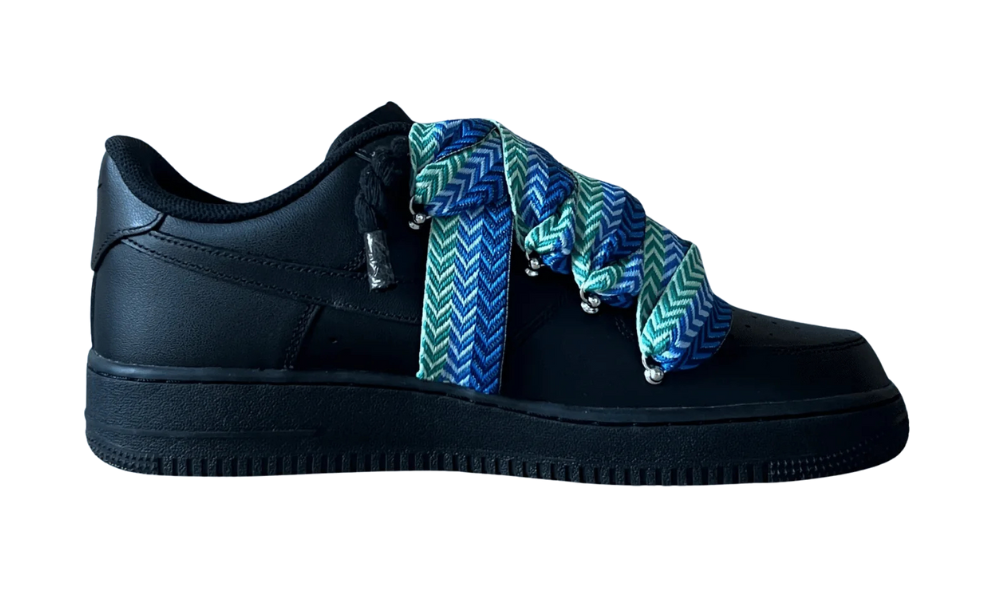 Nike Air Force 1 Black Lanvin Rope Lace Blue Black