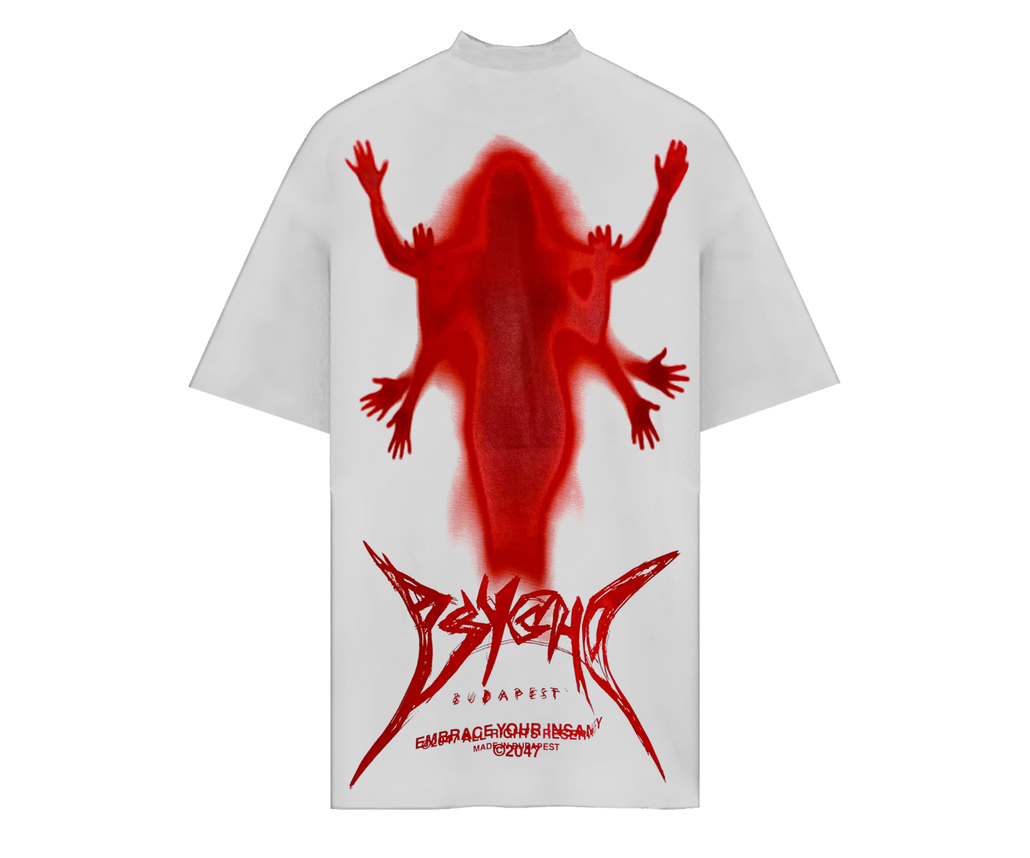 Psycho Budapest Arms White Red T-shirt