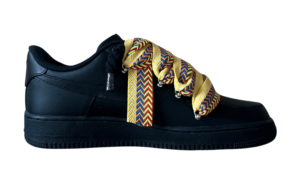 Nike Air Force 1 Black Lanvin Rope Lace Yellow Blue