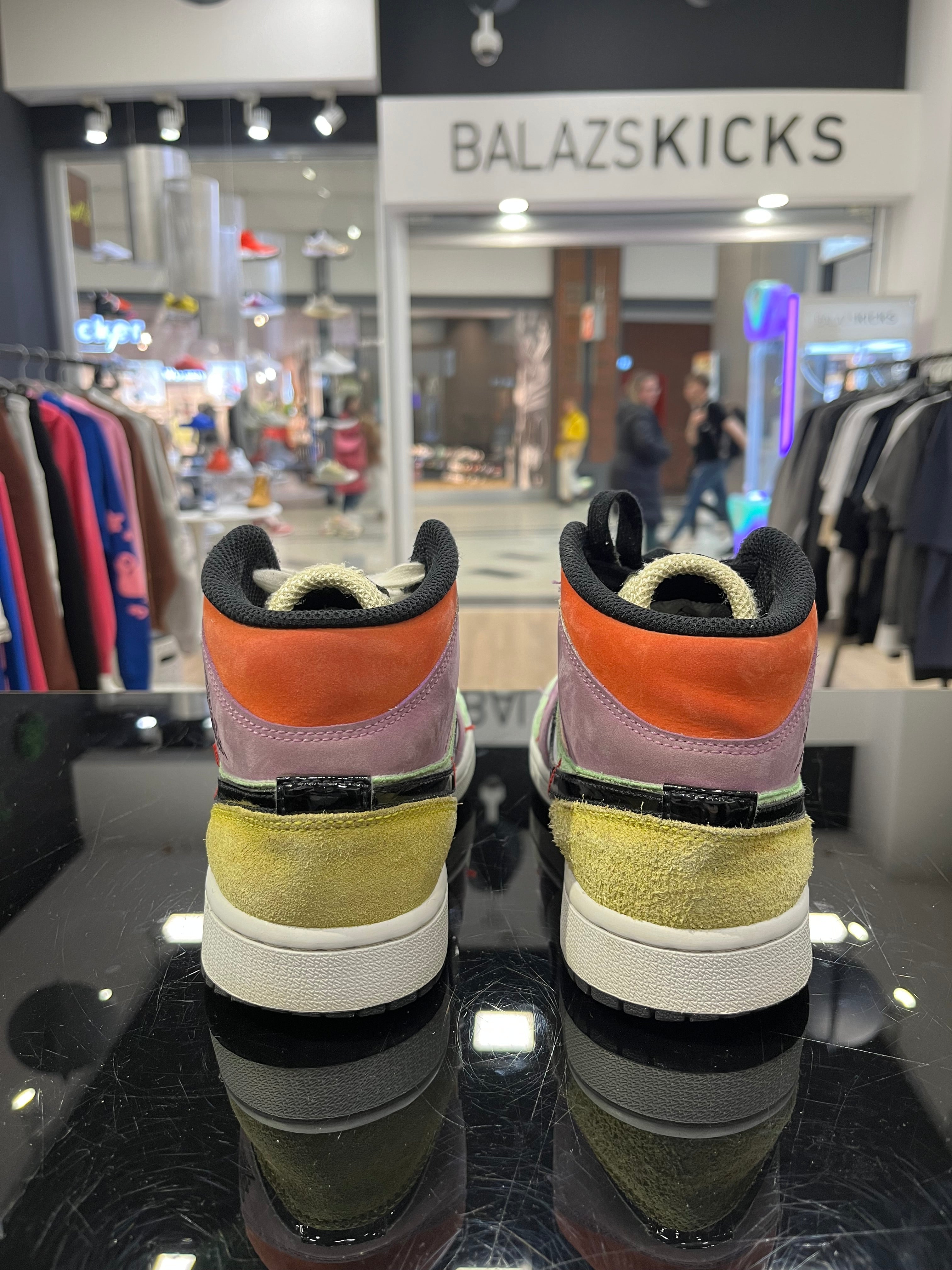 HASZNÁLT - Jordan 1 Mid Multi Green Yellow Purple Blue (38.5)
