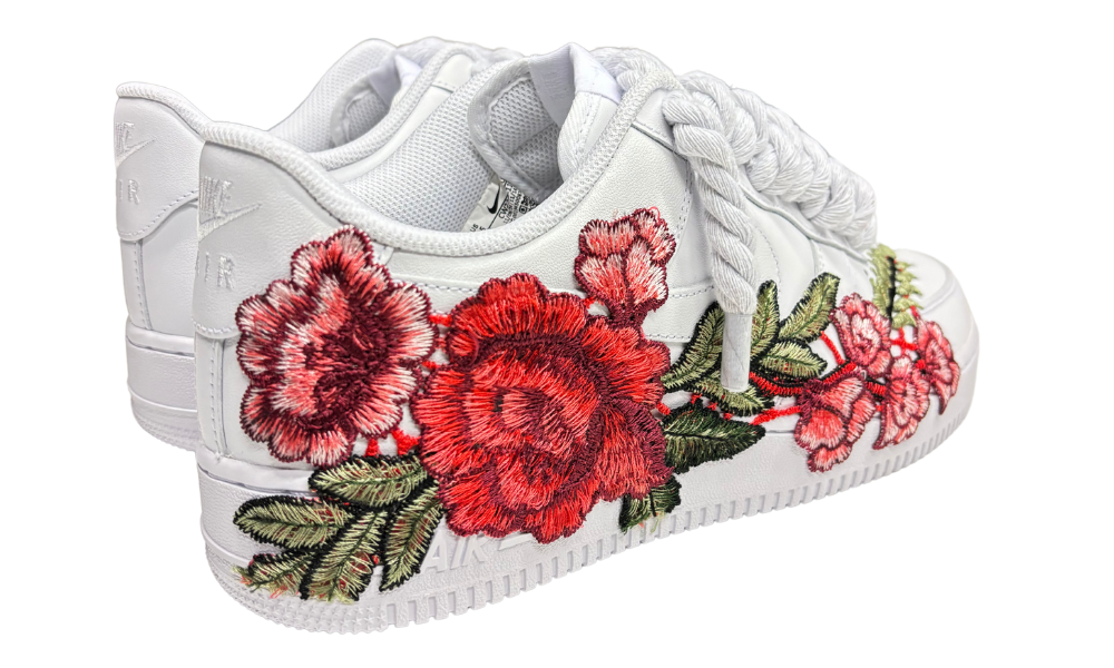 NIKE AIR FORCE 1 LOW 07 WHITE Rose Rope Laces