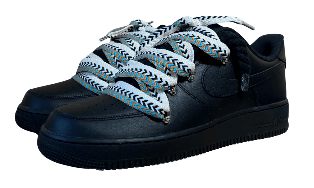 Nike Air Force 1 Black Lanvin Rope Lace Brown Beige