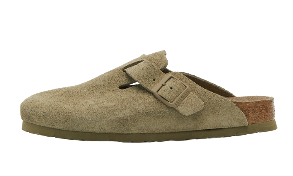 Birkenstock Boston Suede Leather Faded Khaki