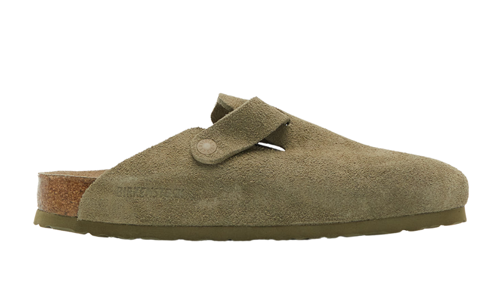 Birkenstock Boston Suede Leather Faded Khaki