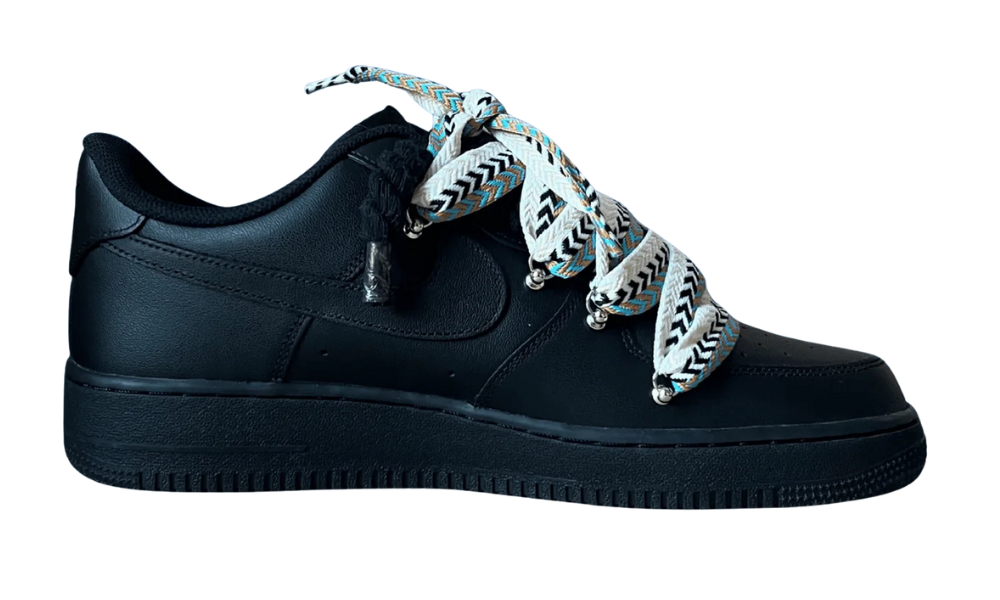 Nike Air Force 1 Black Lanvin Rope Lace Brown Beige