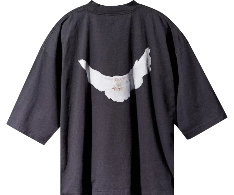 Tricou Yeezy Gap Engineered by Balenciaga Dove cu mânecă 3/4 negru
