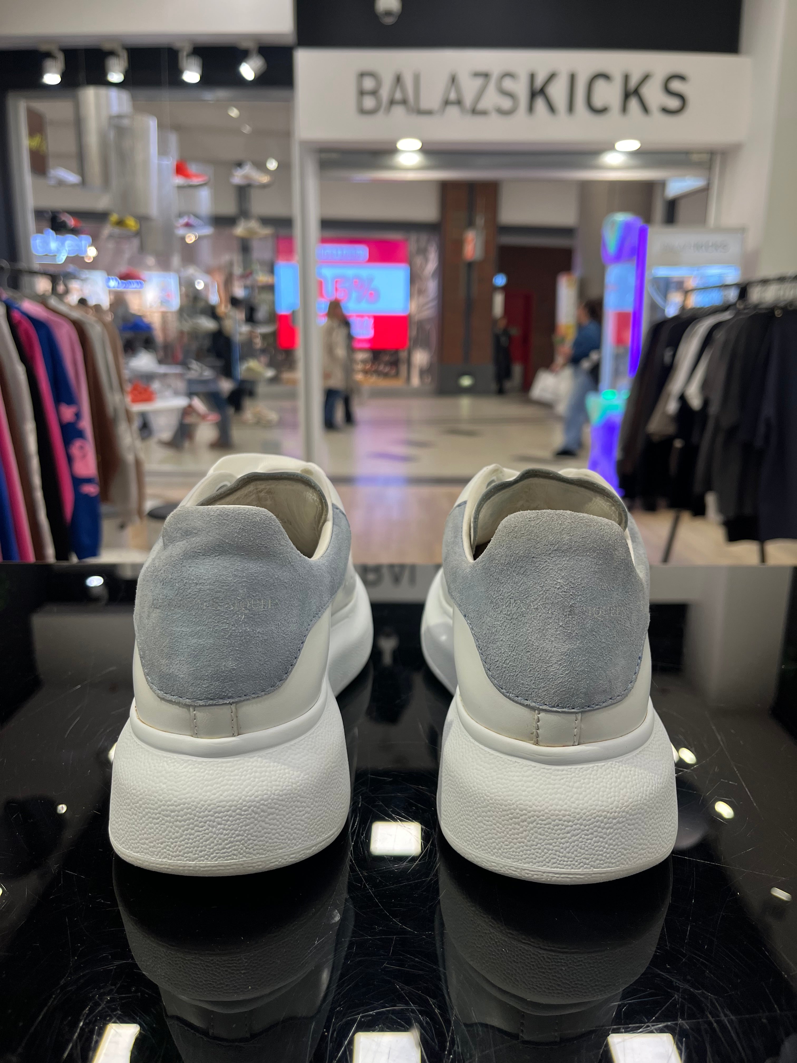 HASZNÁLT - Alexander McQueen White Light Blue Heel (37 1/2)