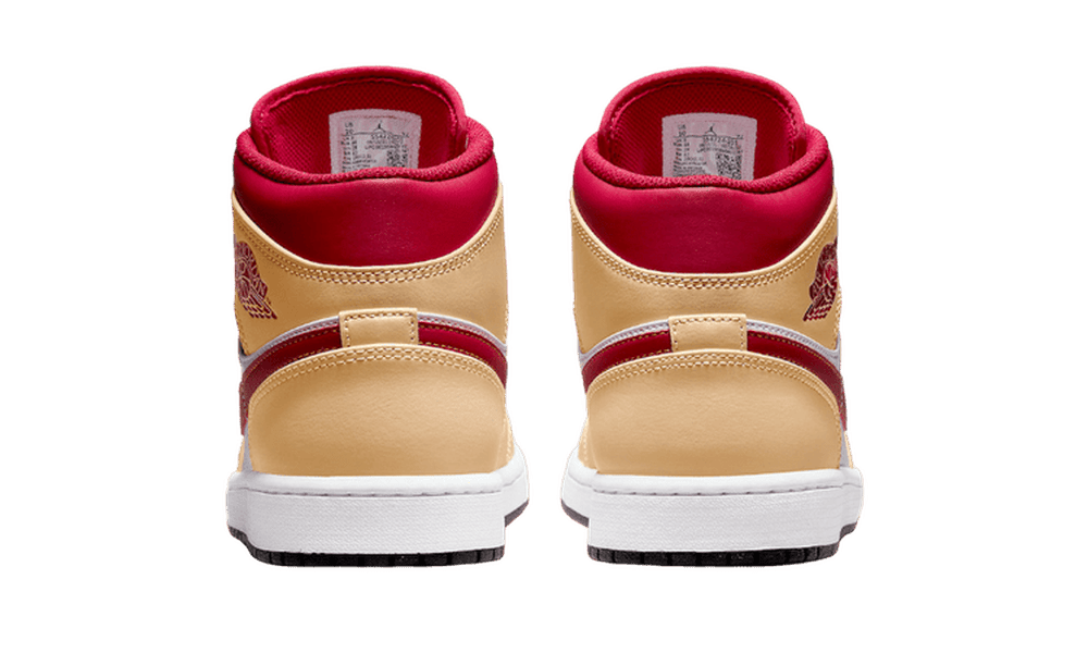 Air Jordan 1 Mid Beige White Red Curry