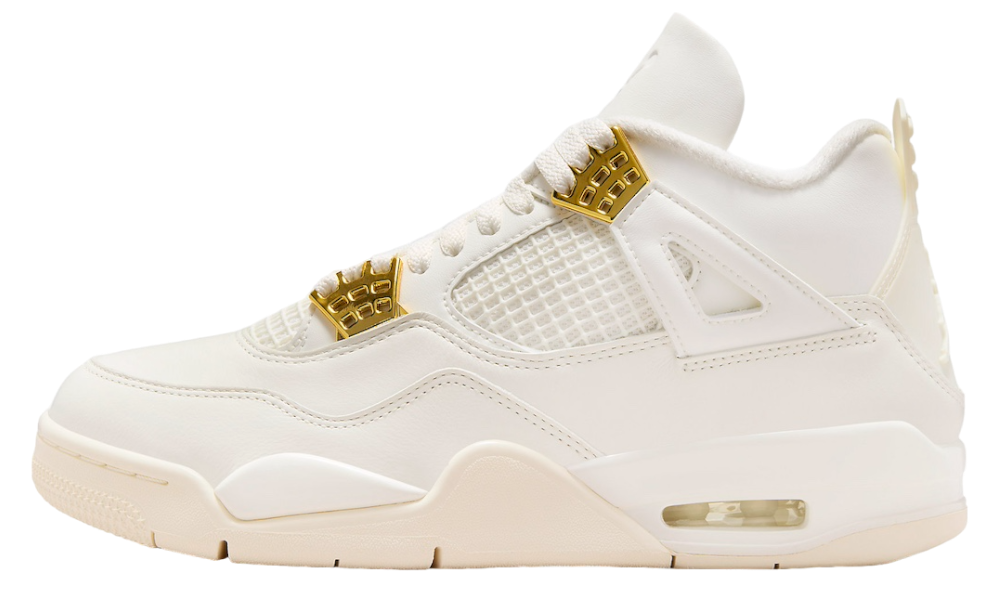 Jordan 4 top white and gold
