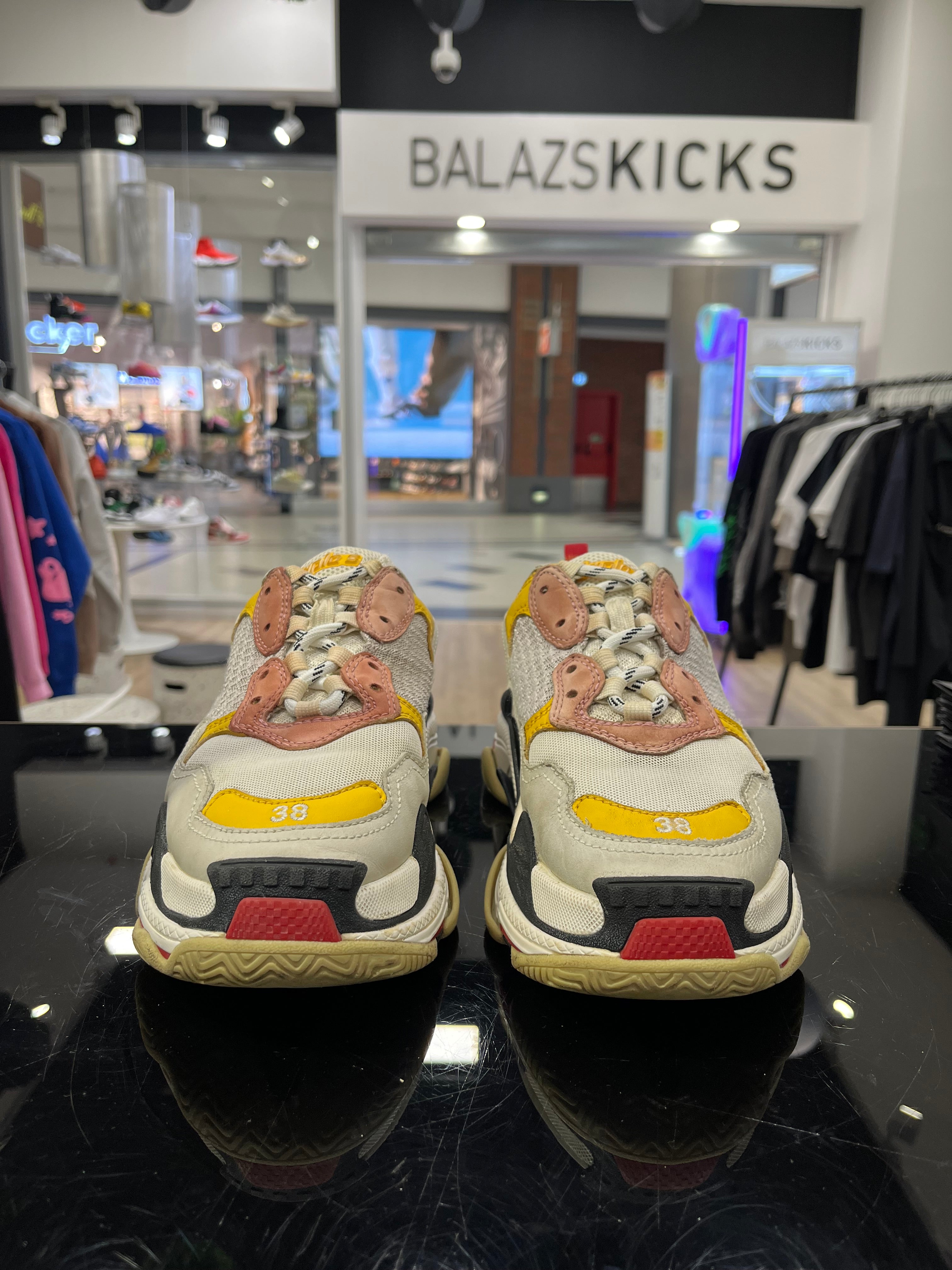 USED - Balenciaga Triple S Yellow Red Beige (38)
