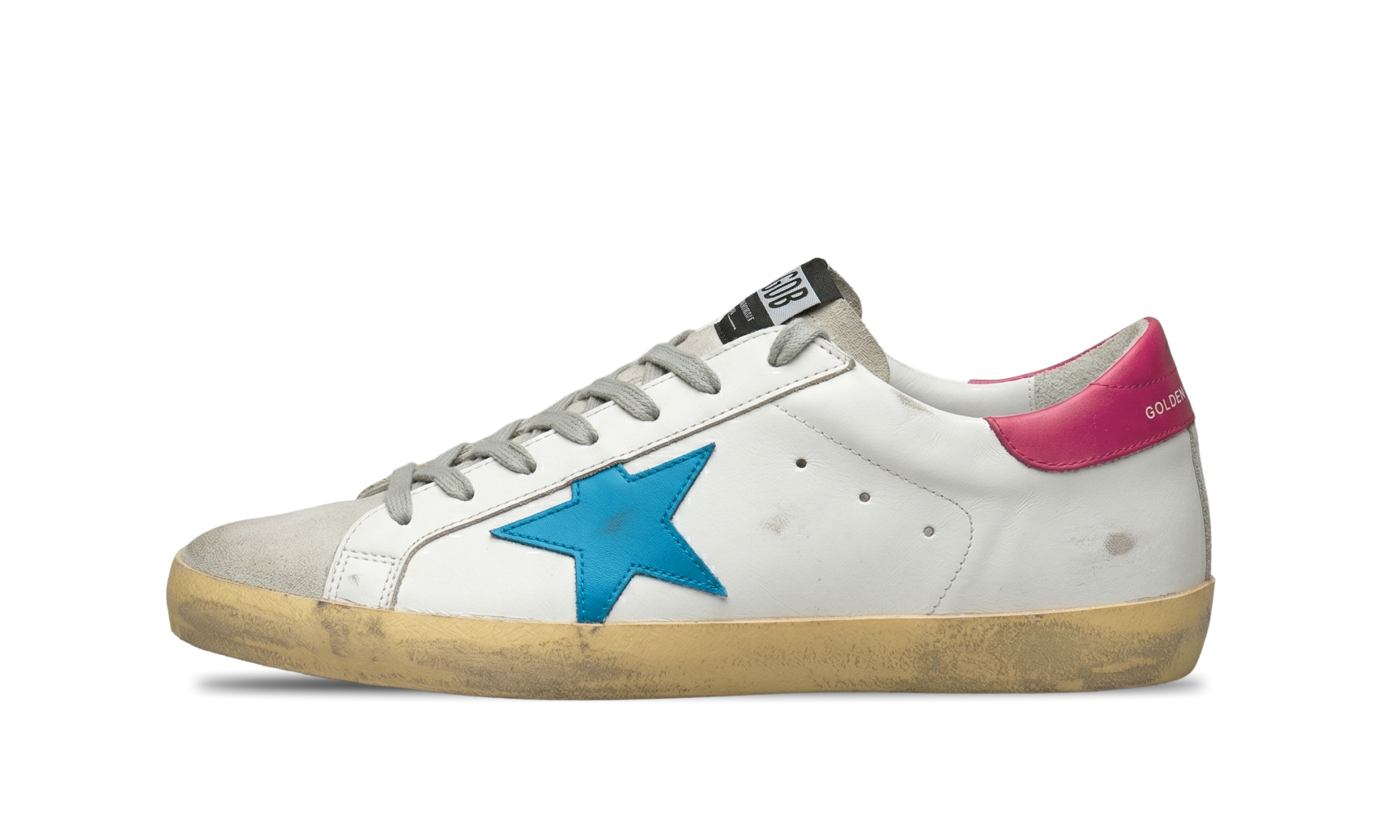 Golden Goose Superstar Pink Heel / Blue Star (Women’s)