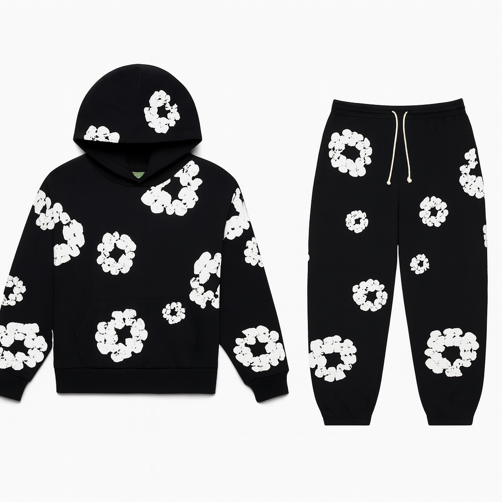 Denim Tears The Cotton Wreath Black Set