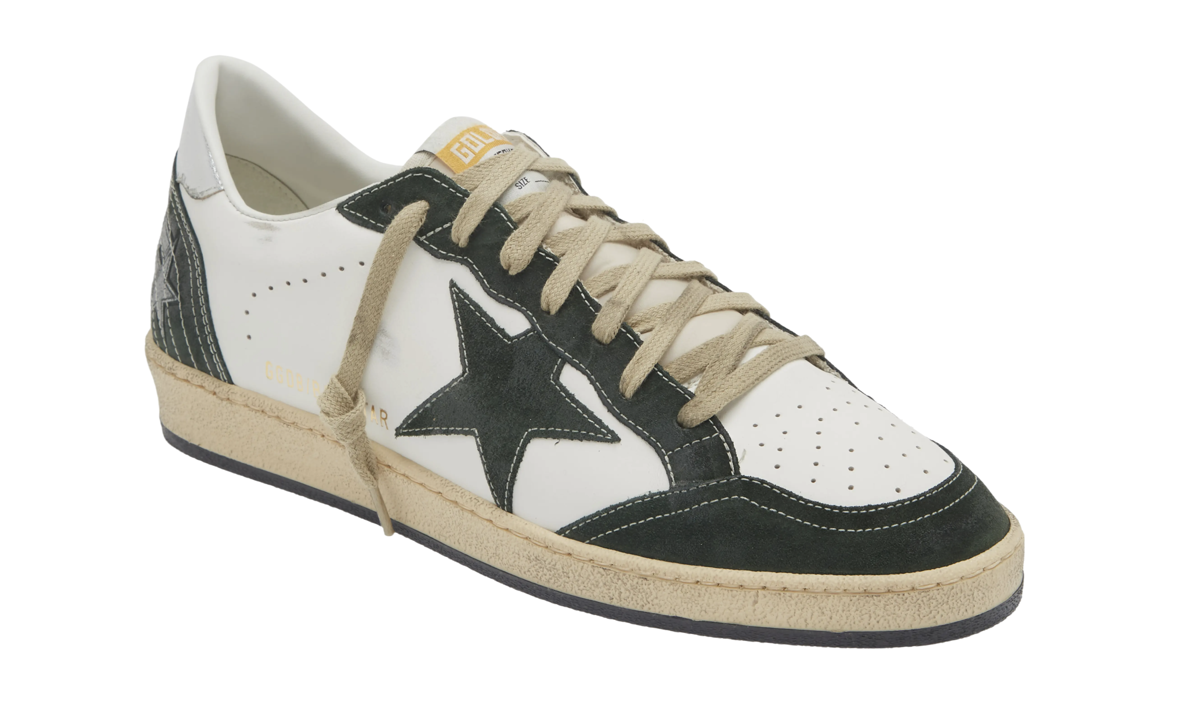 Golden Goose Ball Star White / Dark Green Details