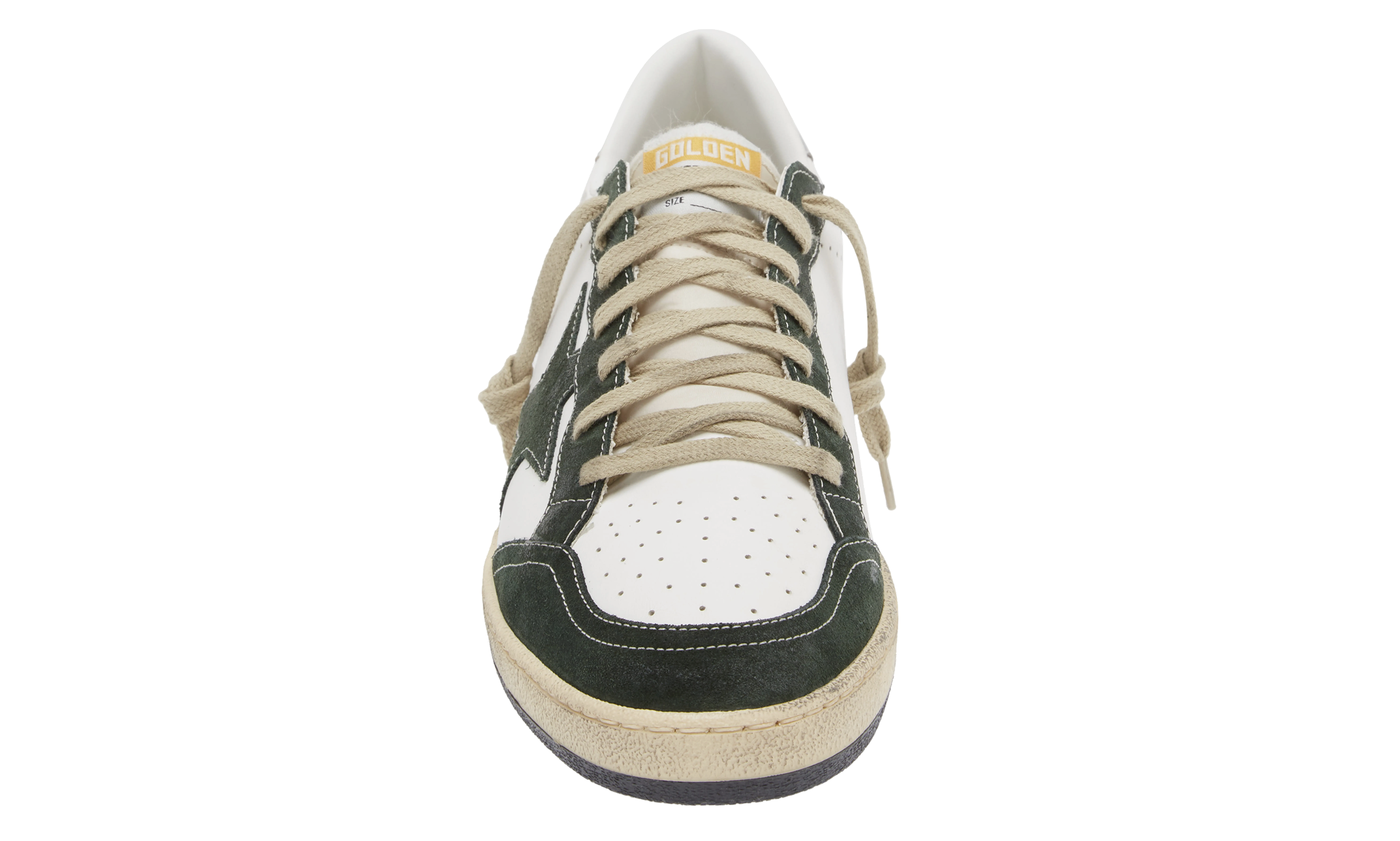 Golden Goose Ball Star White / Dark Green Details