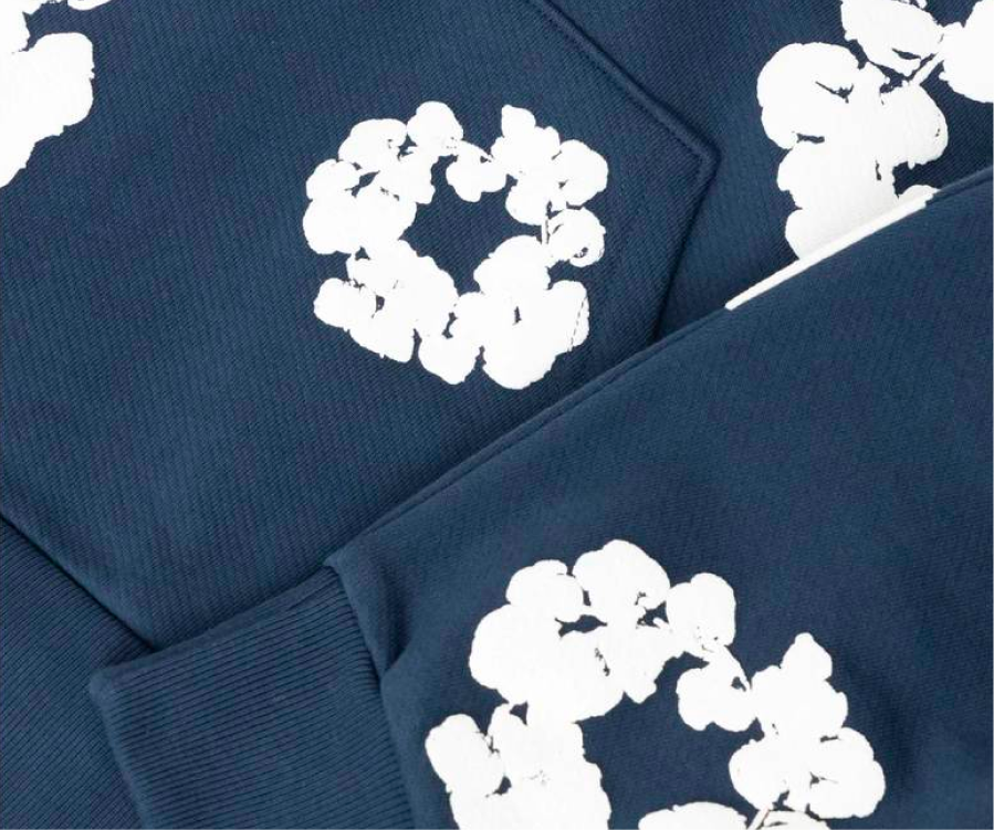 Hanorac Denim Tears din bumbac, albastru închis