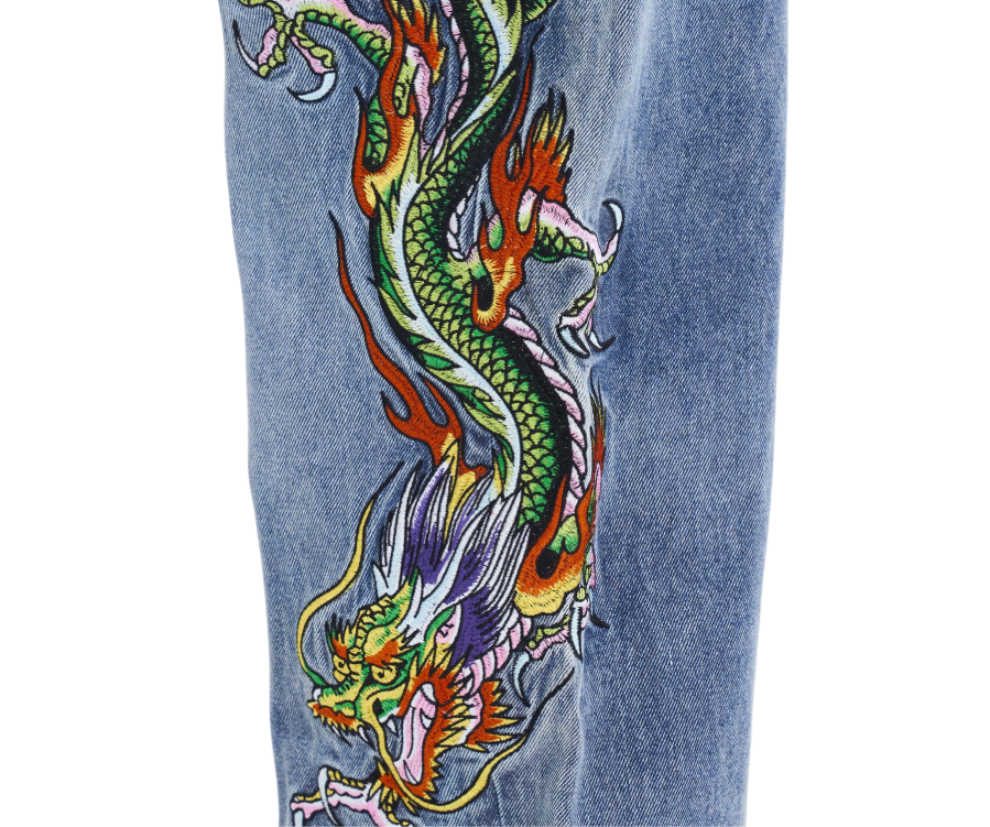 Ed Hardy Crawling Dragon Relaxed Jeans (Women's)