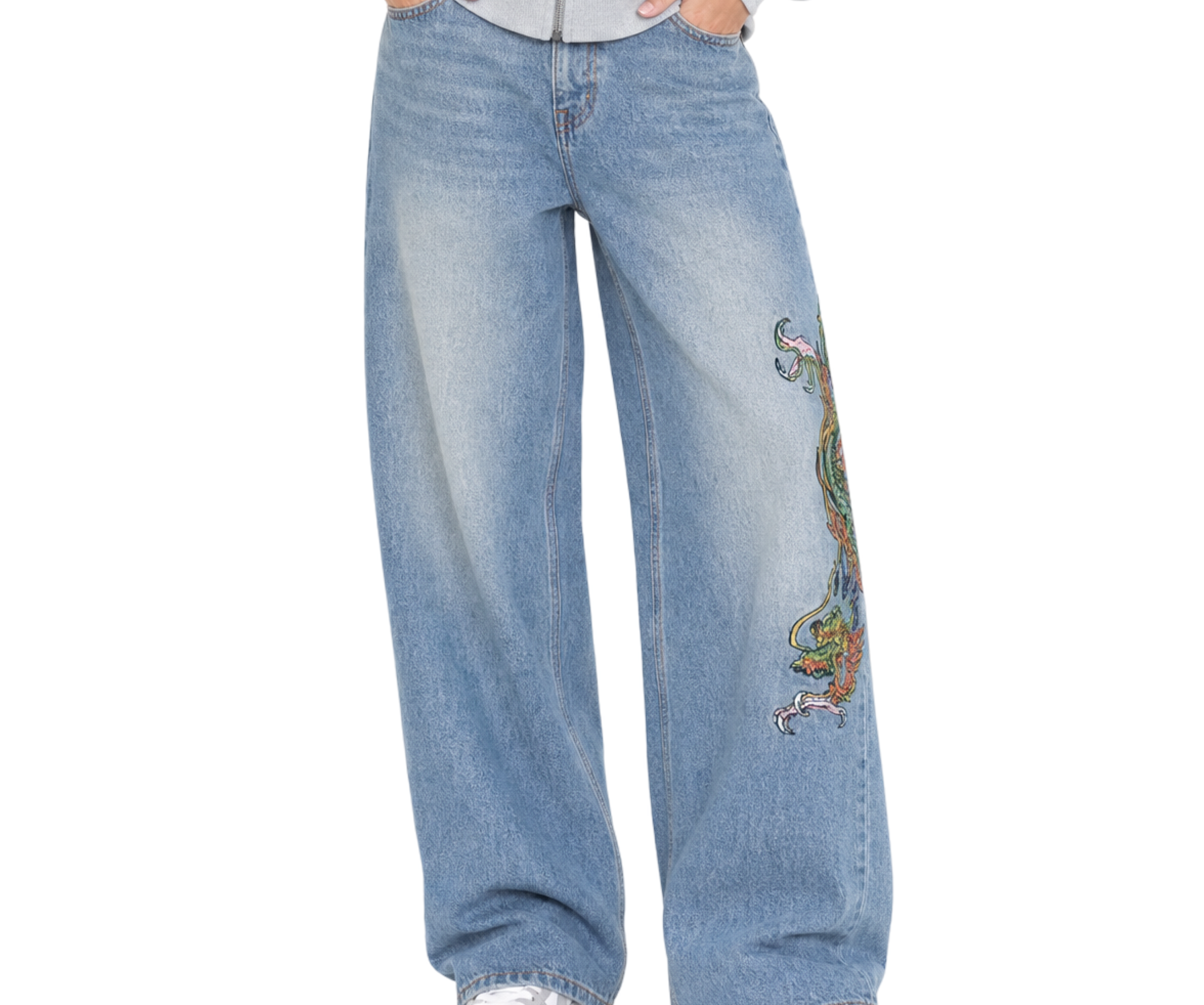 Ed Hardy Crawling Dragon Relaxed Jeans