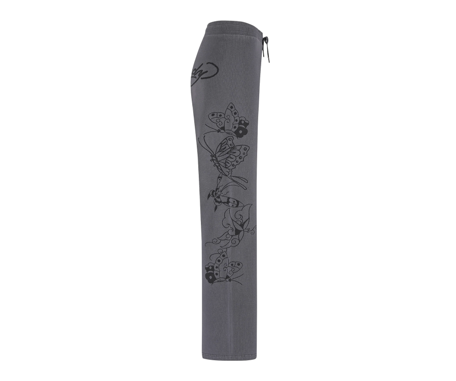 Ed Hardy Love Is Mystery Flared Jogger Charcoal (Women's)