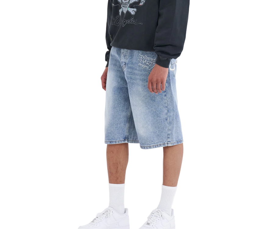 Ed Hardy NYC Skull Denim Short Bleach