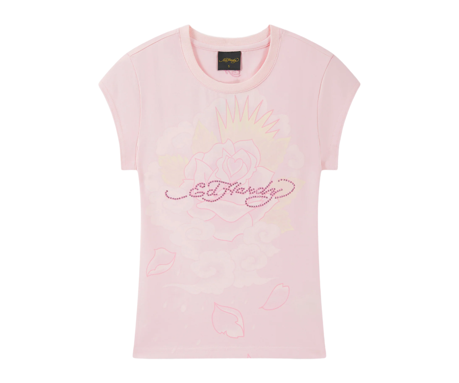 Ed Hardy Rainbow and Sunshine Tee Pink