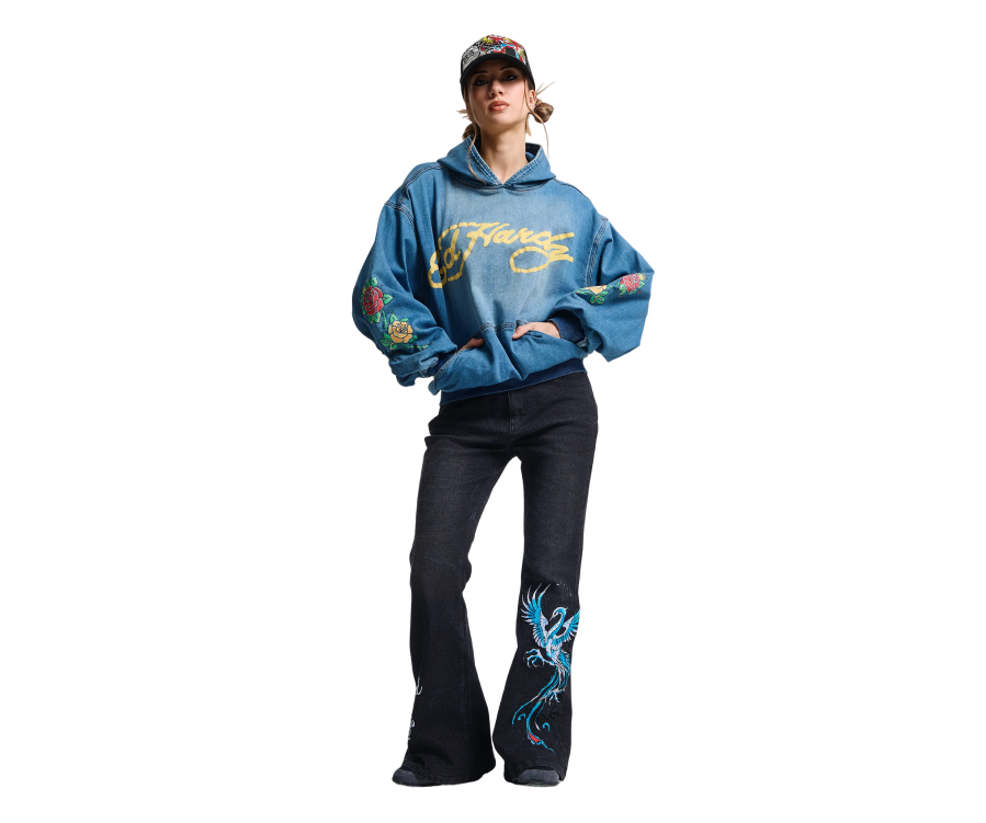 Ed Hardy Rise Of The Phoneix Denim Hoodie