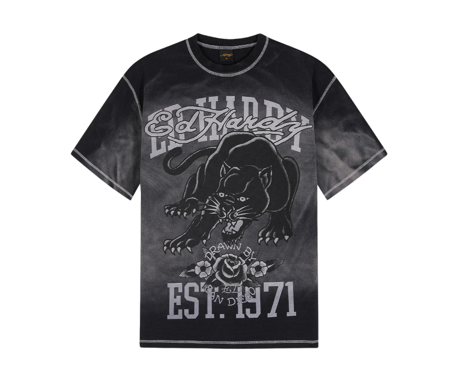 Ed Hardy Washed Panter Relaxed Tee Black
