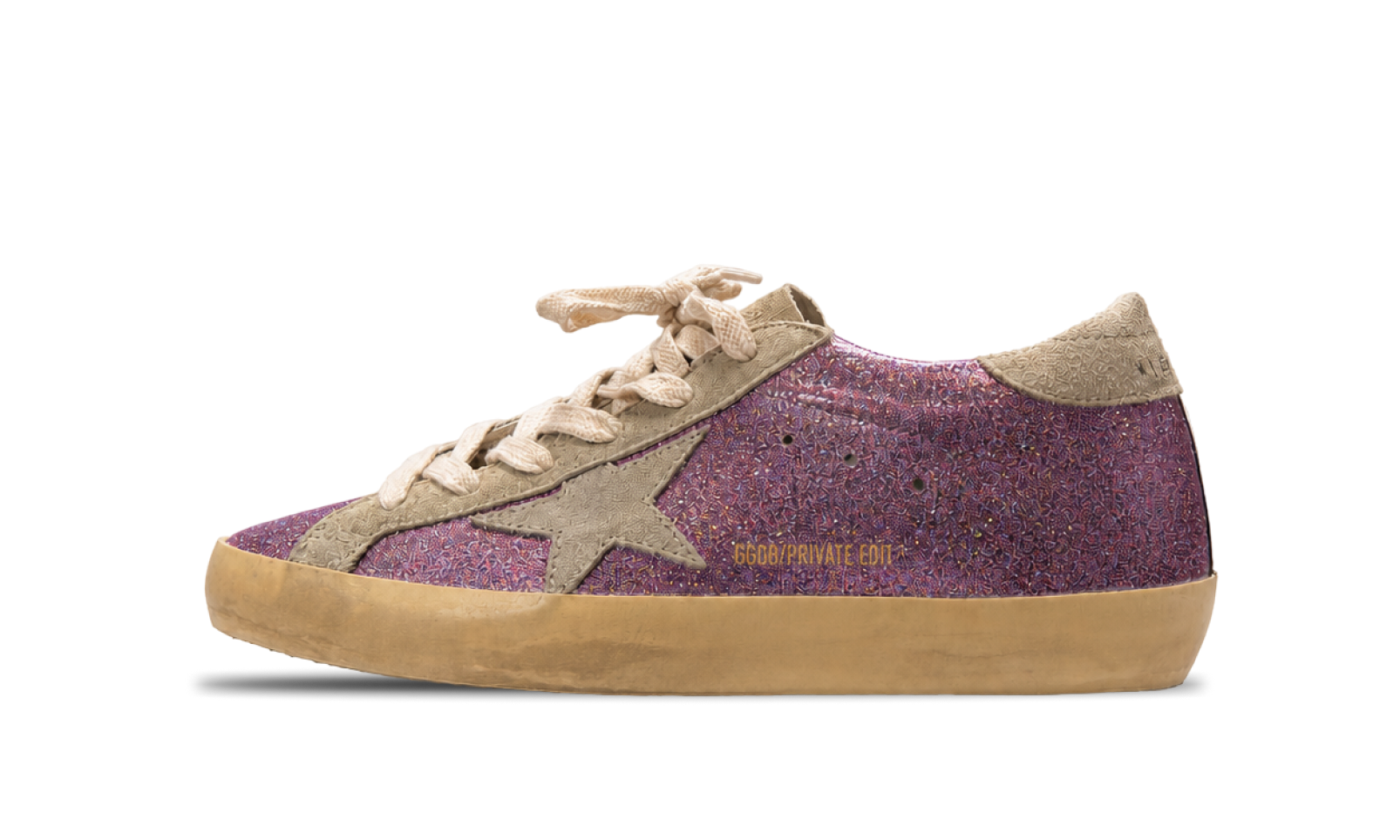 Golden Goose Superstar Pink Glitter Suede Star