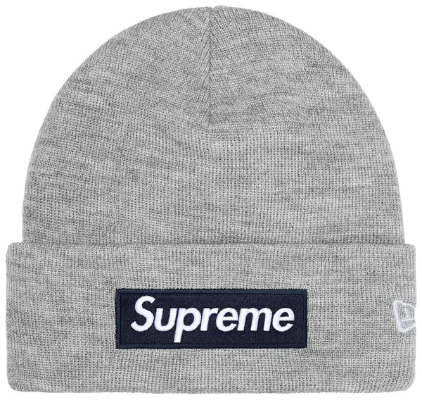 Supreme New Era Box Logo Beanie FW25 Grey