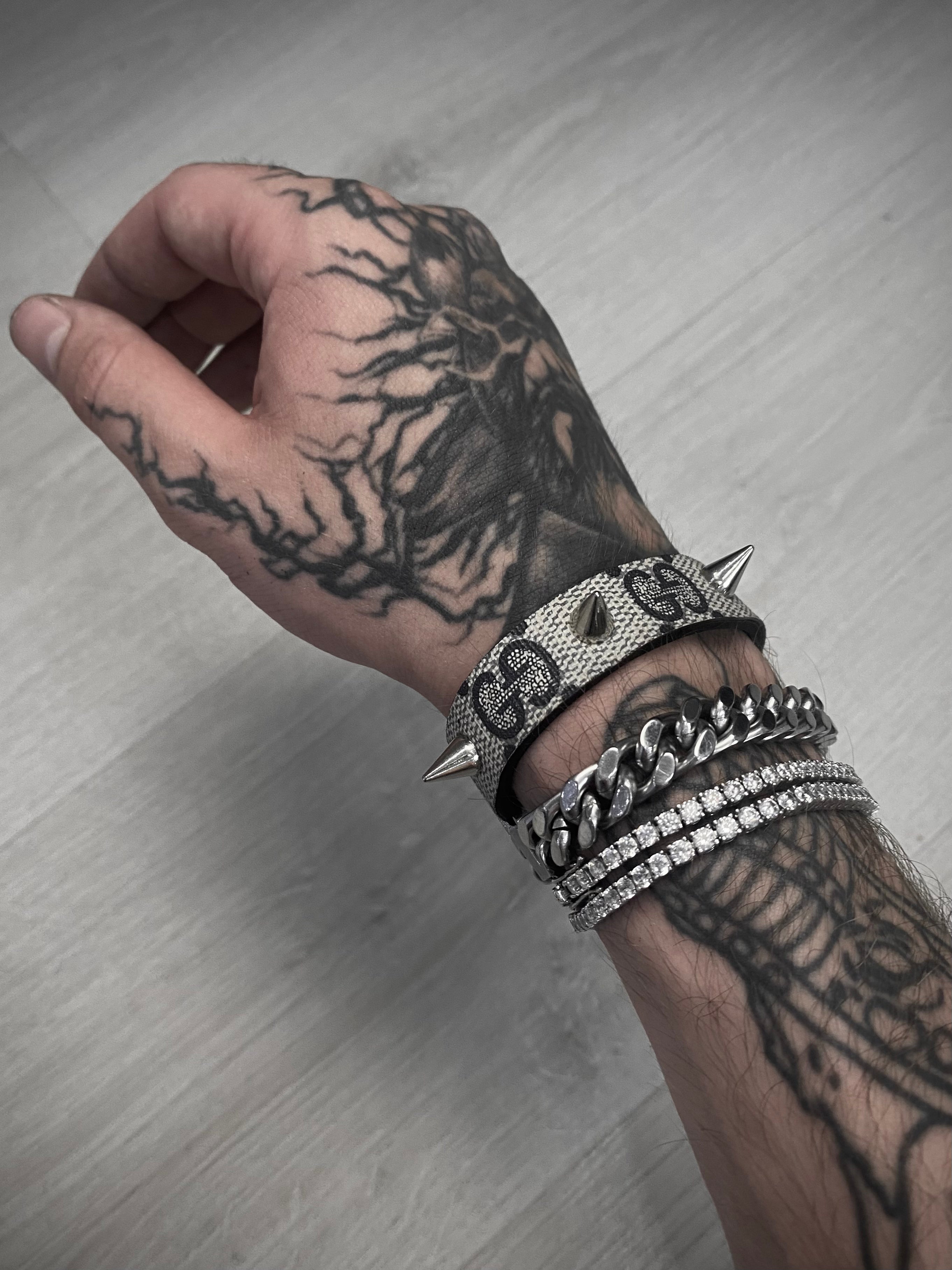 Bratara Snake Customs - Gucci maro deschis - Spike