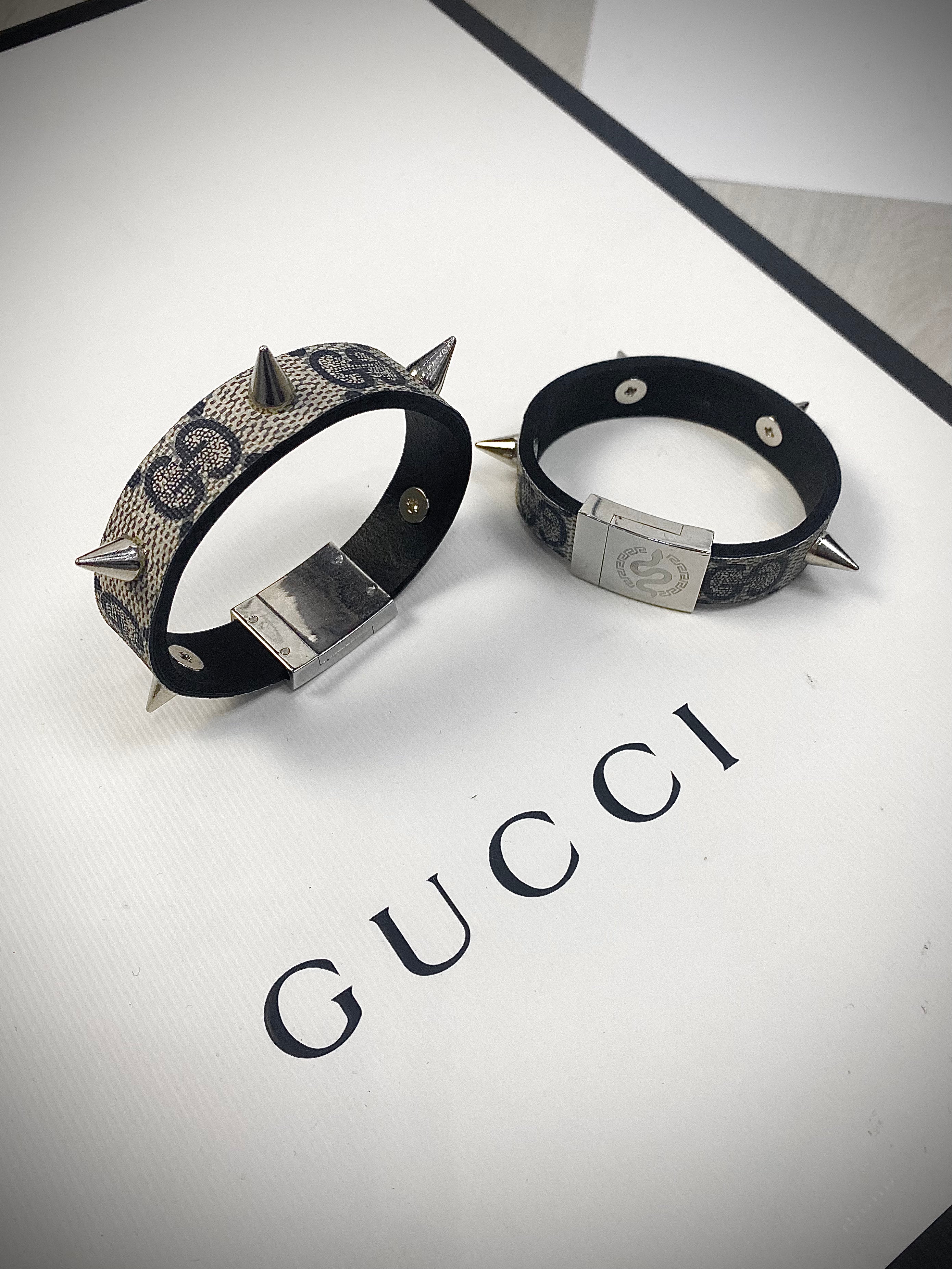 Bratara Snake Customs - Gucci maro deschis - Spike