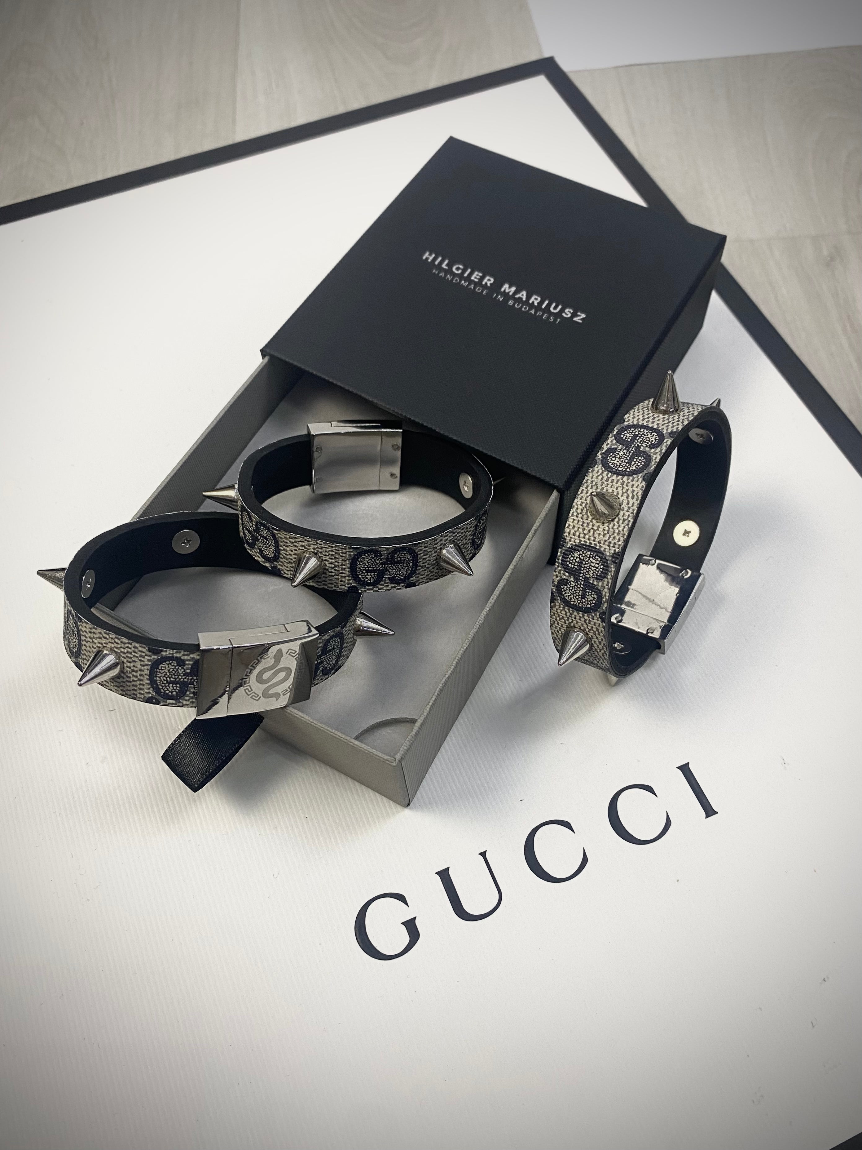 Bratara Snake Customs - Gucci maro deschis - Spike