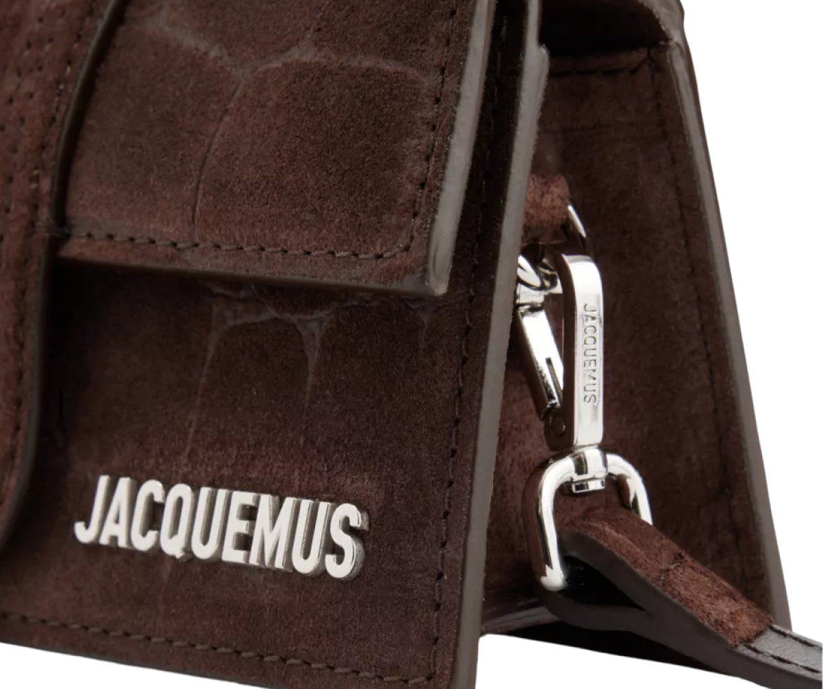 Jacquemus The Bambino Mini Flip Bag Suede Brown