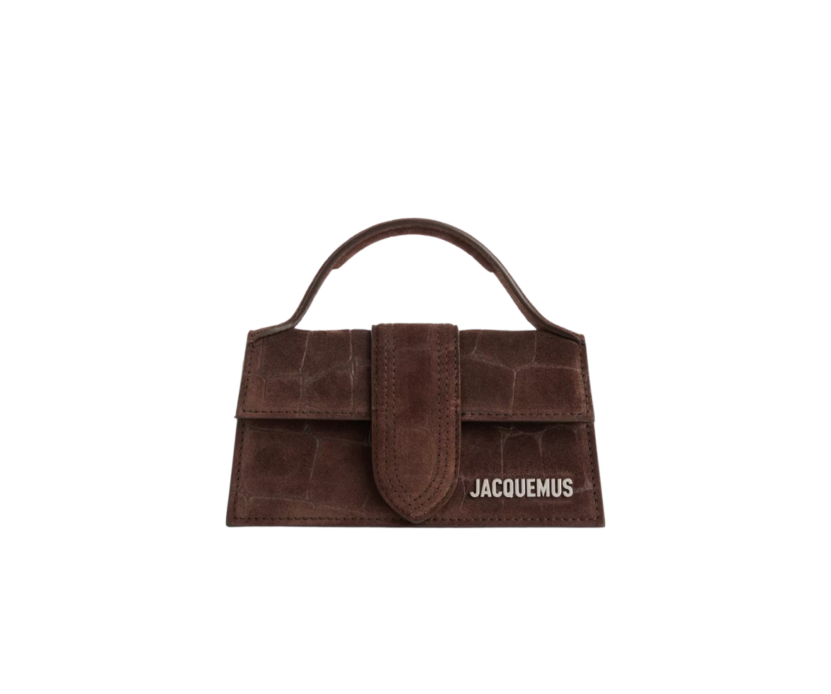 Jacquemus The Bambino Mini Flip Bag Suede Brown