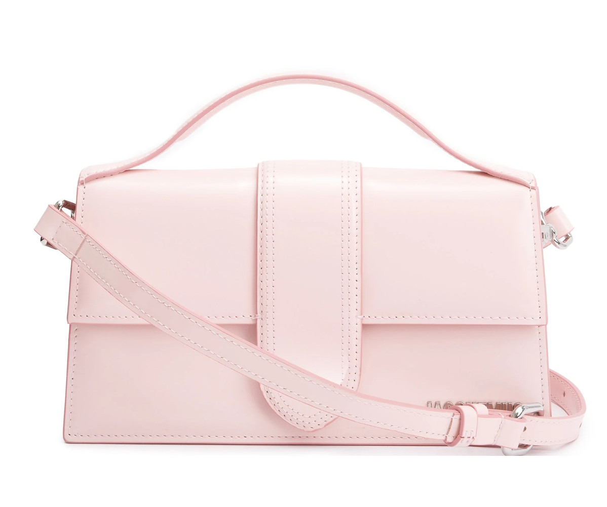Jacquemus Le Grand Bambino Crossbody Flap Bag Pink Silver