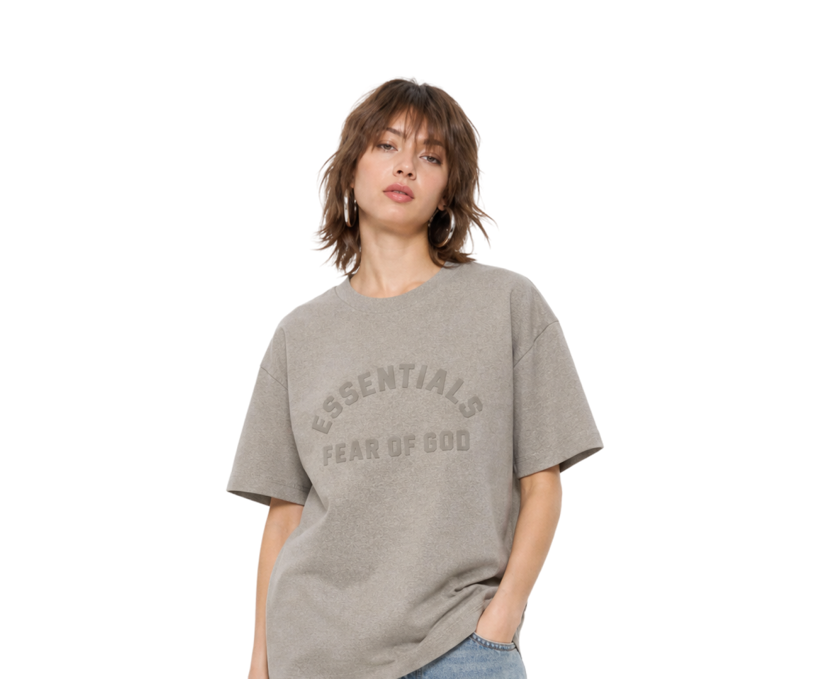 Logo-Appliquéd Cotton-Blend Jersey T-Shirt Mushroom