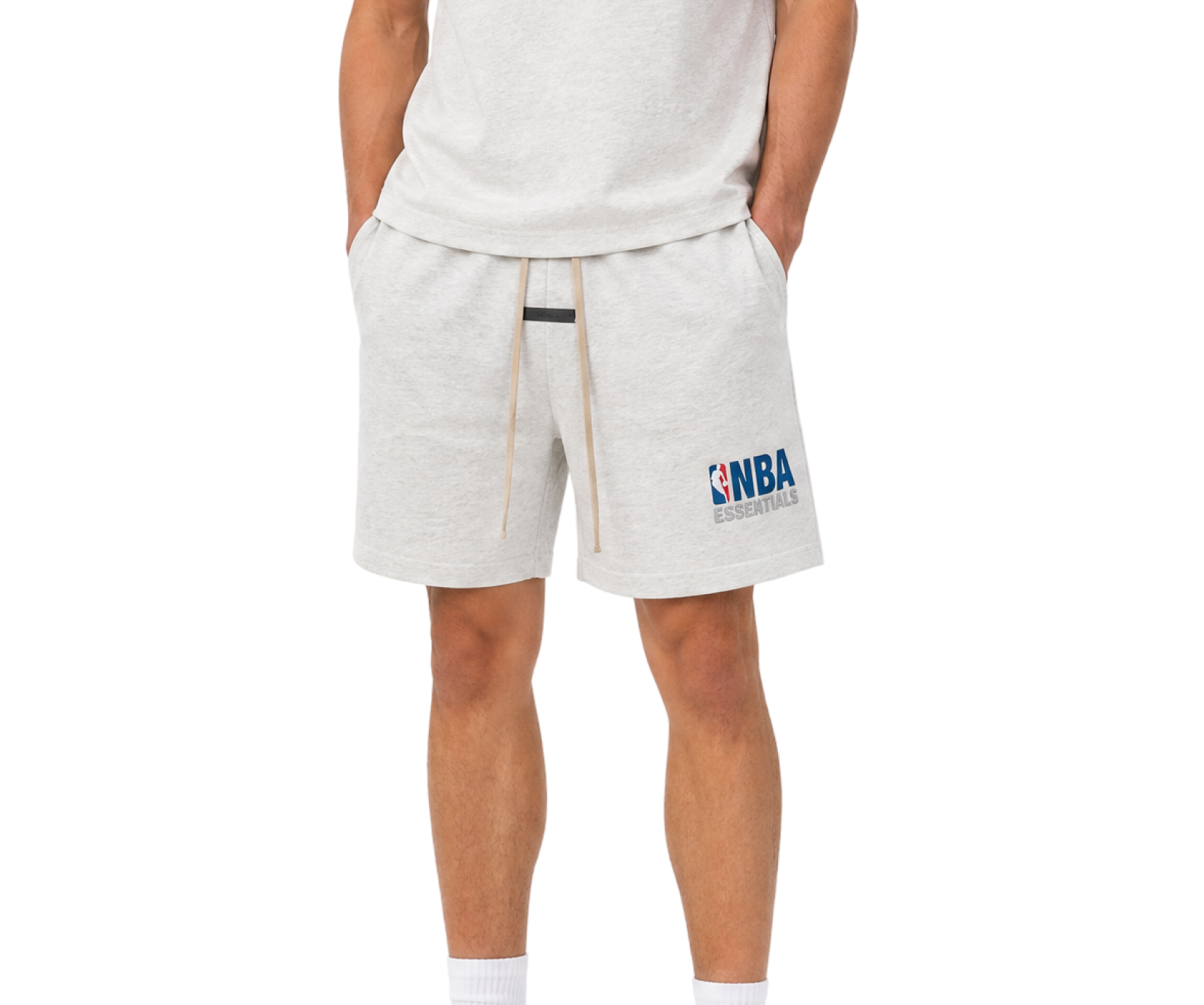 Fear of God Essentials NBA Pantaloni scurți de trening, culoare Light Heather