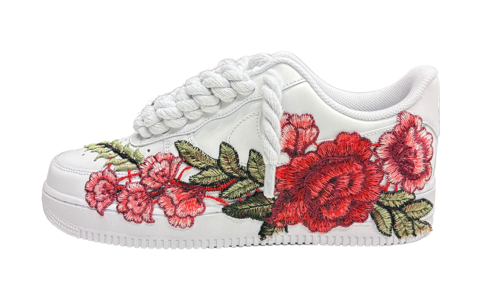 NIKE AIR FORCE 1 LOW 07 WHITE Rose Rope Laces