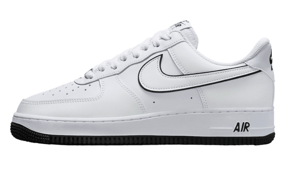 Nike Air Force 1 Low Alb/Negru Outline Swoosh