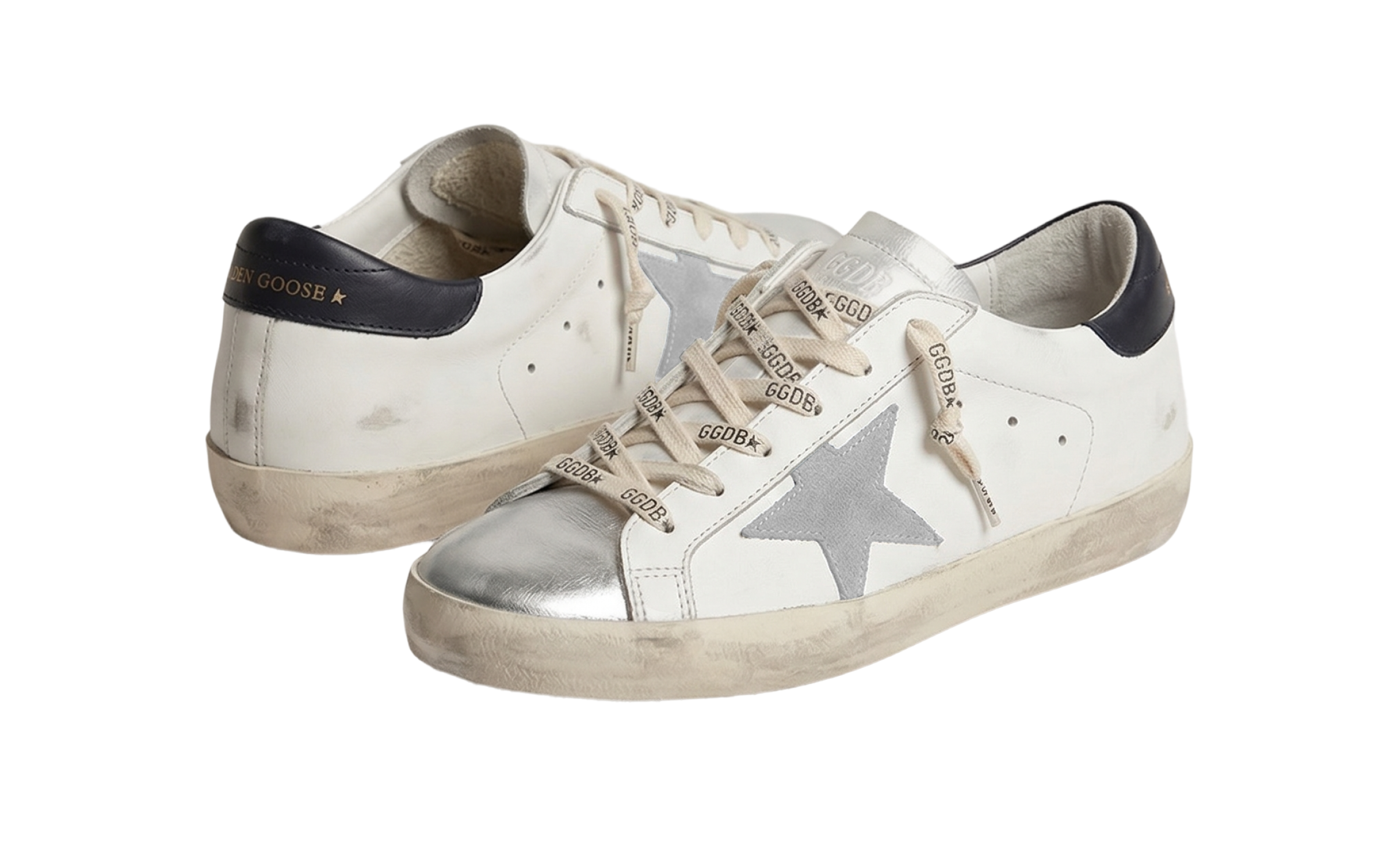 Golden Goose Superstar Black Heel / Platinum Tongue
