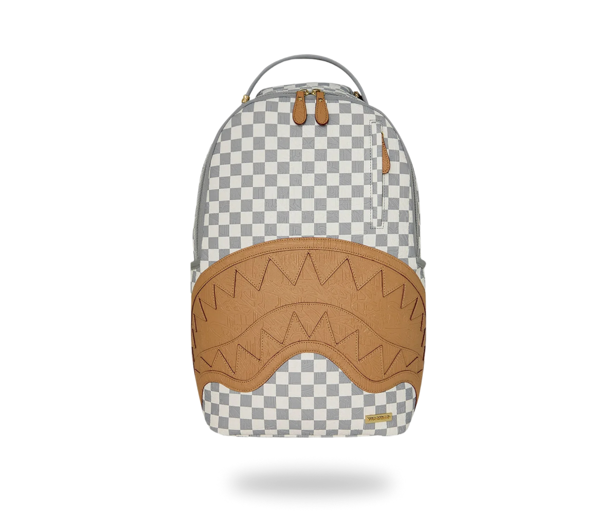 SPRAYGROUND EMBOSSED CREAM CHECK BACKPACK