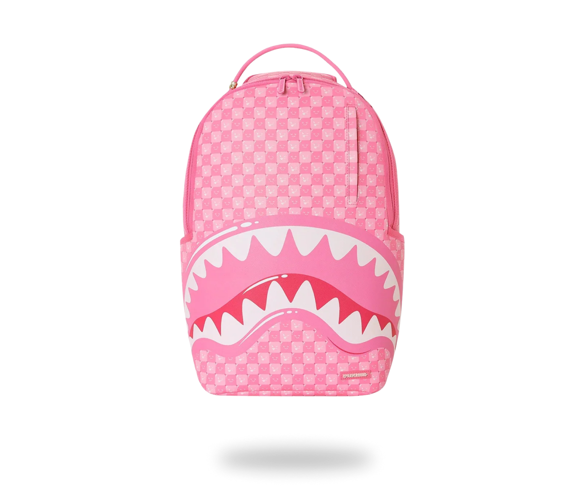 SPRAYGROUND PINK NEW CHECK FACES BACKPACK