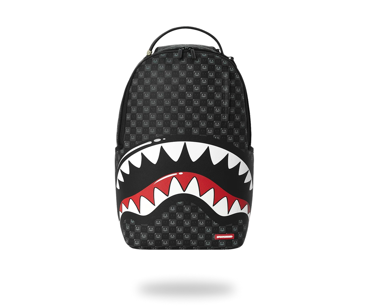 SPRAYGROUND SHARKS IN PARIS WTF BUBBLY BLACK CHECK BACKPACK